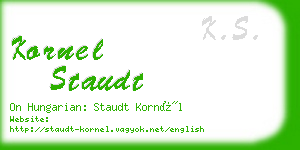 kornel staudt business card